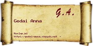 Gedai Anna névjegykártya